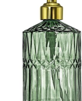 JASAI 18Oz Green Glass Soap Dispenser with Gold Rust Proof Pump, Refillable Kitchen soap Dispenser for Dish Soap, Soap Dispenser Bathroom for Hand soap, Lotion, Body Wash.
