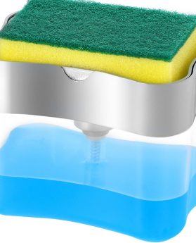 New 2026 Version Soap Dispenser with Added Features - Premium Quality Dish Soap Dispenser - Countertop Kitchen Soap Dispenser, Sink Dish Washing 13 Ounces (Sponge Included)