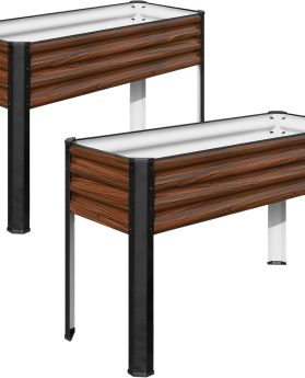 SnugNiture Raised Garden Bed with Legs, 2PCS 48×18×32in Outdoor Metal Elevated Raised Planter Box for Backyard, Patio, Balcony